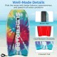 Lightweight body board with multicolor design, 60/40 rail, XPE deck, and HDPE bottom for speed and control in water.