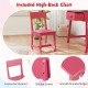 High-back chair in pink with ergonomic design and smooth rounded edges, perfect for kids' study and play areas.