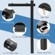 Heavy-duty 6 feet black vinyl real estate sign post with stainless steel clips and arm key for easy mounting.