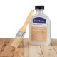 Wood Wax Oil bottle with brush for teak care, enhances wood grain, protects against sun damage, ideal for indoor and.