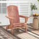 Folding Adirondack chair made of fir wood with a high backrest and wide armrests, perfect for backyard relaxation.