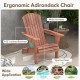 Folding Adirondack chair in brown with wide armrests and inclined backrest, perfect for backyard and poolside.