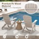 Folding Adirondack chair set of 2 in gray, made of fir wood, ideal for poolside relaxation with ergonomic design.