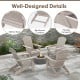 Folding Adirondack chair set of 2 in gray with slatted seats and wide armrests, perfect for backyard relaxation.
