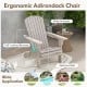 Ergonomic gray folding Adirondack chair with wide armrests and inclined backrest, perfect for backyard or poolside use.