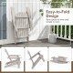 Folding Adirondack chair set in gray with high backrest and wide armrests, perfect for backyard or poolside relaxation.