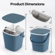 3-in-1 portable cooler bar table in blue with dimensions, featuring a lift top lid and integrated bottle opener for.