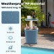 3-in-1 portable cooler bar table in blue with lift top lid, weatherproof PP material, ideal for poolside and camping.