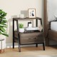 3-Tier farmhouse nightstand with open shelf and drawer, featuring a sturdy metal frame for bedroom or living room use.