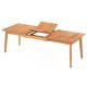 Extendable 71-94 inch teak wood dining table for 6-8 people, featuring slatted top and sturdy tapered legs. Ideal for.