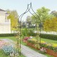 Decorative 9.5 feet metal garden arch with pointed arches, ideal for climbing vines and wedding decorations in outdoor.