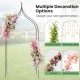 Decorative metal garden arch with intricate curves, suitable for weddings and parties, designed for climbing plants and.