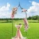 Decorative 9.5 feet metal garden arch with floral accents, perfect for weddings and outdoor parties in gardens or lawns.