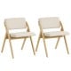 Side view of a folding kitchen dining chair with rubber wood legs and padded seat, designed for modern home decor.