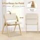 Folding kitchen dining chair set with rubber wood legs, featuring thick padding and modern design for versatile use.