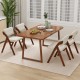 Folding kitchen dining chairs with rubber wood legs in walnut finish, featuring thick padding for comfort and modern.