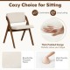 Folding kitchen dining chair set with rubber wood legs, thick padded design, breathable fabric for comfort and.