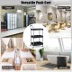 3-layer mobile rolling cart in black with sturdy metal pipes, ideal for organized storage in beauty salons or garages.