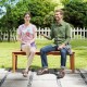 Outdoor teak wood bench, 55 inches, supports 880 lbs, ideal for patio or garden seating with a splinter-free surface.