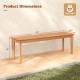 Teak wood outdoor bench measuring 55 inches, with a weight capacity of 880 lbs, ideal for patio and garden use.