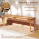 Teak wood bench with splinter-free surface, 55 inches long, sturdy construction for outdoor use, supports 880 lbs.