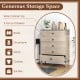 Tall farmhouse chest dresser in grey with 5 pull-out drawers and wide cabinet top for versatile storage solutions.