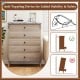 Farmhouse chest dresser in grey with five drawers and anti-toppling device for added stability and safety.