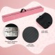 Folding gymnastics balance beam in pink with anti-slip base, premium stainless steel hinge, and portable design for.