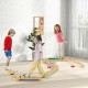 Montessori balance beam set featuring wooden stepping stones, designed for safe play and motor skill development.