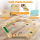 Montessori balance beam set showcasing smooth, rounded edges and colorful stepping stones for safe, imaginative play.
