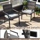 Stackable patio wicker chairs set of 2 with grey removable cushions and durable PE rattan, perfect for outdoor.