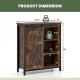 Dimensions of the 32 Inch Farmhouse Sideboard Buffet Cabinet with sliding barn door, showcasing adjustable shelves and.