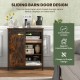 32-inch rustic brown farmhouse sideboard buffet cabinet with sliding barn door and adjustable shelves for versatile.