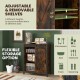 32-inch farmhouse sideboard buffet cabinet in rustic brown with sliding barn door and adjustable shelves for versatile.