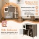 Cat litter box enclosure with sisal scratching posts, featuring a cute cat-shaped entrance for indoor cats and added.