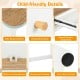 Child-friendly details of the Kids Wooden Study Desk, featuring safe round corners, metal knob, and anti-slip foot pads.
