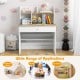 Kids wooden study desk with hutch, showcasing a stylish design and versatile use in children's rooms or study areas.