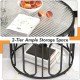 24-inch round coffee table with reeded tempered glass top and black oval swivel brackets, featuring 2-tier ample.