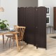 6-panel room divider in brown with hand-woven texture, providing privacy and space-saving design for indoor use.