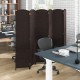 6-panel folding room divider in brown with hand-woven texture, ideal for privacy and space-saving in any room.