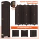 6-panel folding room divider with hand-woven texture in brown, 5.6 FT tall, ideal for privacy and space-saving.