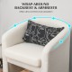Modern upholstered barrel chair with wrap-around backrest and armrests in beige, featuring a removable cushion for easy.