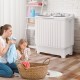 Portable washing machine with twin tub design, 20 lbs capacity, and transparent lid for easy laundry monitoring.