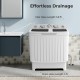 Portable washing machine with twin tub design, 12 lbs capacity, and 3.8 ft inlet hose for efficient laundry in small.