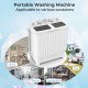 Portable washing machine with twin tub design, 20 lbs capacity, ideal for RVs, apartments, and dorms.