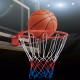 18-inch basketball rim with orange ball, featuring all-weather net and durable mounting hardware for versatile play.