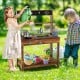 Outdoor mud kitchen for kids featuring a rotatable faucet, removable sink, and realistic cookware for imaginative play.