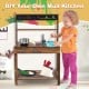 Outdoor mud kitchen for kids featuring a rotatable faucet, removable sink, and simulated stoves for creative play.