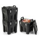 32 QT portable insulated food carrier with stainless steel barrel, stackable design, ideal for catering and camping.