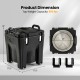 Portable insulated food carrier with stainless steel barrel, 32 qt capacity, and dimensions for catering and camping.
